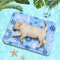 NIUFLY 강아지 쿨매트 반려동물 여름 방수 쿨방석, 블루 눈꽃