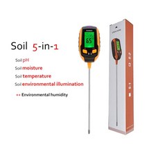 PH 수분 온도 햇빛 토양 테스터 자동 - - 냄비 분석기 계 산도 습도 비옥도 정원 식물, 5-in-1 -토양
