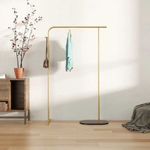 튼튼한 철제 스탠드 옷걸이 행거 거실 옷방 침실 옷장 고급 코트랙 좁은방 홀더 가구 모던 공간 행거, 더블스톤 블랙 골드 100x160 블랙 스톤