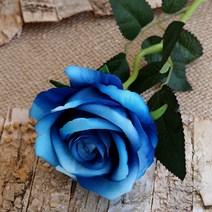 더설렌 인테리어소품 한송이 장미 조화(블루)꽃장식