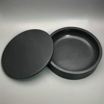 자연적인 돌 둥근 Inkstone 중국 달필 회화 잉크 우물 덮개를 가진 학생 그라인딩 Inkwell 12cm
