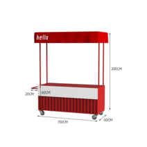 플리마켓메대 이동식매대 행사매대 프리마켓 가판대, 레드150x60x200