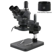 광학 현미경 전자 산업 실험실 Simul-Focal 50X 100X 스테레오 현미경 삼안 0.5X 보조 대물 렌즈, 02 with 0.5x, 02 with 0.5x
