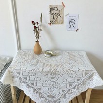 감성 레이스 자수 식탁보 테이블보 3size 플라워 빈티지 테이블매트, 90*90