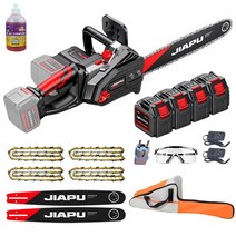무선 충전 식 전기 톱 소형 전동 체인 강철 미니 독일 고출력 기계, G 16인치, 배터리 4개/체인 4개/가이드 2개