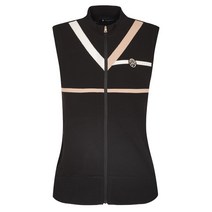 까스텔바작 여성 V라인 포인트 풀집업 베스트BGCSSV501BK