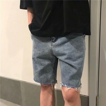 남성 청반바지 대미지 남 와이드 5부 수선보디 베이지 치노 팬츠 여름 뉴타임즈 C16 Q856I955