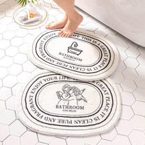 구디푸디 빈티지 엔틱 북유럽 디자인 욕실 화장실 극세사 발매트, 플라워