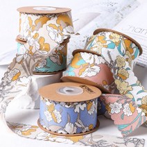 에일린리본 마틸다 원단리본 프린트리본, 4cm, 1마 0cm, 그린