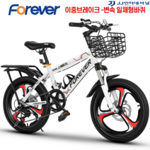 20인치자전거 MTB 입문용 자전거 출퇴근 펫바이크 추천 가벼운 튼튼한, 20인치 이중브레이크 변속 일체형바퀴, 화이트