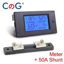 20A/50A/100A 디지털 미터 DC 6.5-100V 전압계 전류계 LCD 4 in 1 전압 전류 전력 에너지 검출기 션트, FL-2 50A