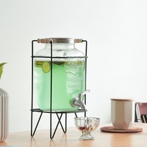 홈파티 레스토랑 음료 비안느 디스펜서 4L 5L 8L 음료디스펜서 호텔물병 매장용디스펜서 유리물병, 쿠팡1 아이스초코 560비안느디스펜서 5L