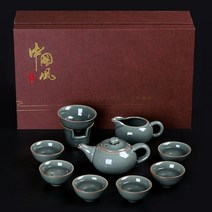 다기 고야오 차도구 세트 찻잔 도자기 커피잔 앤틱 고급, 고야오 티포트 세트 9