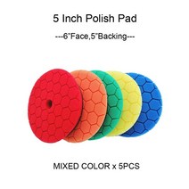 자동차 브레이크 캘리퍼 디스크 로터 HUTU-3/5/6 인치 스폰지 연마 패드 자동차 액세서리 키트 왁스 125m, 03 5inch x5mixed color