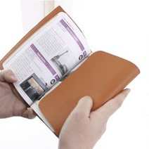[소공원] 책커버 북커버 인조가죽 파우치 보관 케이스 표지 커버 싸개 덮개 싸기, 1개, 국판 / 브라운