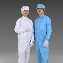 MK 제전방진복 상하세트 C카라 (주머니없음) 화이트 스카이블루 정전기방지 작업복, 화이트(주머니없음)