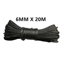 합성 UHMWPE 섬유 윈치 라인 4X4 ATV 4WD 오프로드용 6mm x 20m, 02 GRAY