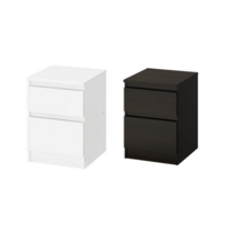 이케아 KULLEN 쿨렌 2칸서랍장, 블랙브라운 303.557.06