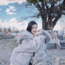 퍼자켓 밍크 여성 두꺼운 벨벳 루즈한 토끼 모피 플러시 후드 겨울 재킷 버전