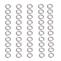 50pcs 낚시 솔리드 스테인리스 스틸 스냅 스플릿 링 루어 태클 커넥터, L, 50개