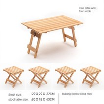 테라스테이블 야외 테이블 가구 야외용 세트 라탄 정원 원형 야외 접이식 목재 테이블 및 의자 세트 피크, 02 카키색