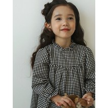 체크 원피스 (블랙)