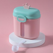 아기 우유 디스플레이 스케일 파우더 휴대용 유아식 저장 상자 필수 시리얼 분말 토들 스낵 용기, [05] Pink 360ml