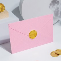 매니토 핑크 감성 특별한 예쁜 편지지 기념일 봉투 세트, (핑크) 골드 실링 왁스 도장 세트