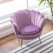 북유럽 럭셔리 의자 쇼파 인테리어 벨벳 조개 거실 명품매장소파 1인용 화장대, 개인 + 보라색