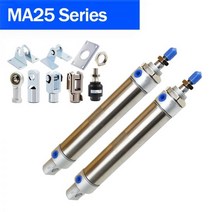 MA25 공압 공기 실린더 25MM 보어 25-500mm 스트로크 소형 스테인레스 스틸 피스톤 더블 액션 미니, MA25x125-CA-S, Cylinder And F