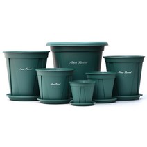 세인 원형 슬릿 화분 받침 세트 1P - 플분 플라스틱화분 슬릿분 화분세트 원형화분 중형화분 대형화분 모스그린 거실화분 인테리어화분 매장화분