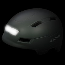 헤드웨이 전후방 LED 라이트 자전거 킥보드 전동킥보드 헬멧 무광 화이트, 헤드웨이 무광그레이