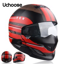 스콜피온 다목적 콤비네이션 헬멧레트로 헬멧오토바이 Caco 모토 기관차 개성 하프 프레데터 헬멧, XL, 19 B3-T