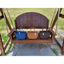 [와이아이즈] 빨대가방 빨대바구니 피크닉가방 물놀이가방 왕골가방, 라탄브라운(소), 1개