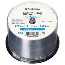 Verbatim Japan 1 회 기록 BD-R 25GB 50 시트 1-6 배 스피드 실버 레이블 vbr130r50l-a., 상품명참조