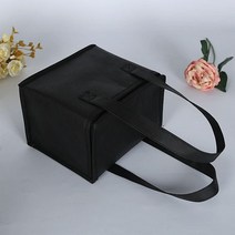 21*14*17 휴대용 점심 쿨러 가방 접이식 단열 피크닉 아이스 팩 음식 보온 음료 캐리어 절연 배달, 01 Black