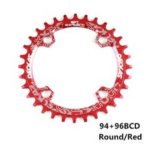 산악 자전거 크랭크 체인 링 휠 deckas 94+96 bcd 32t 34t 36t 38t mtb 마운틴 크라운 라운드 타원형 m4000 m4050 gx nx x1, 32톤, 둥근 빨강