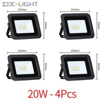 확산판 IP68 방수 옥외 조명 LED 300W 200W 100W 투광 10W 20W 30W 50W 고휘도, 3.20W-4PCS - 220V (175V-265V)