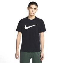 나이키 스포츠웨어 스우시 반팔 티셔츠 블랙 화이트 DC5095-100