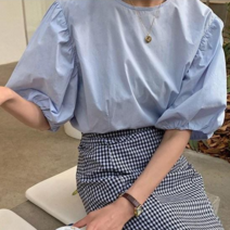 [엔젤D] 여성 아스란 퍼프 소매 블라우스