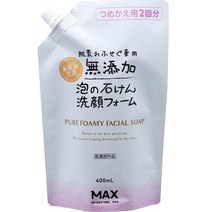 맥스 피부 거칠어짐 방지 무첨가 거품 세안 폼 리필 400mL, 단일