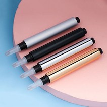 실리콘립브러쉬 안지워지는립스틱 골드 실버 매트 블랙 트위스트 펜 빈 립 글로스 실리콘 브러시 팁 화장품 여드름 오일 용기 컨실러 튜브 3ml, 9.50pcs - gold
