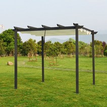 전원주택원두막 이동식 사각정자 옥상 조립식 파고라 프레임 캐노피, 미색 3x3미터