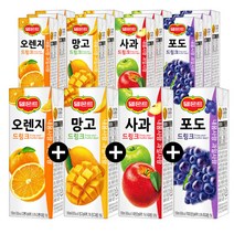 델몬트 망고 16P + 사과 16P + 오렌지 16P + 포도 16P 4종 세트, 64개, 190ml
