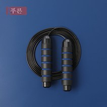 폭주하중 줄넘기 헬스 체육 운동 와이어로프 베어링 줄넘기, 블랙과 블루 와이어 로프
