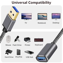 케이블 PC TV용 USB 3.0 연장 케이블 수-암 데이터 동기화 코드 키보드 프린터용 0.5m, 04 3m