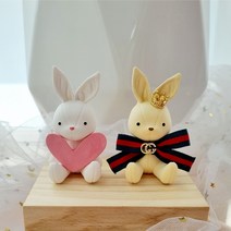 가죽토끼 방향제 /석고방향제 / 송풍구형 /차량용 방향제, 화이트