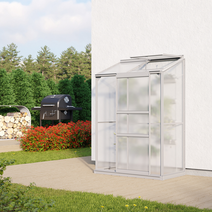 [가든팜] 비타비아 아이다 900 폴리카보네이트 온실 0.3평형 조립식 벽부형 정원용 온실하우스, 900 실버