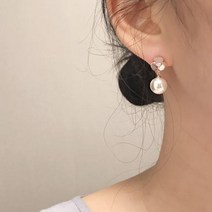수아벨쥬얼리 14K 금침 꽃 진주드롭 혼주 한복 골드핀귀걸이 하객룩 로즈골드