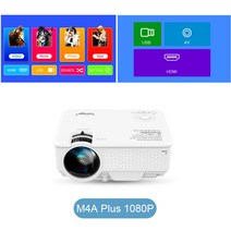 TOUYINGER 미니 LED 빔프로젝터 M4 PLUS 720P 홈 시네마 2800 루멘 영화 프로젝터 미디어 플레이어 용 풀 HD 비디오 비머 지원, CHINA|M4A Plus 1080P